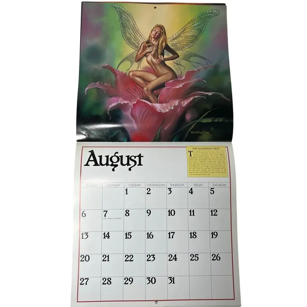 Vintage 1995 Boris Vallejo Fantasy Calendar Unused same dates again in 2034